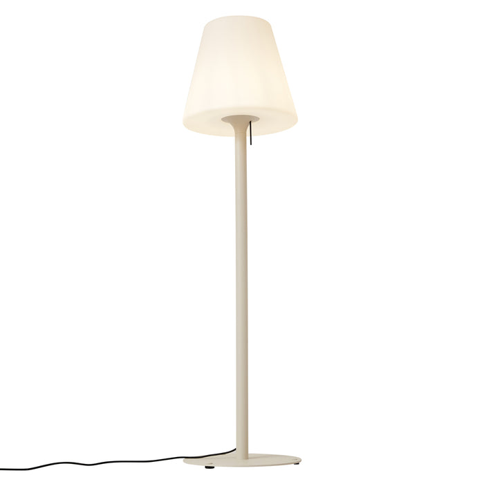 QAZQA Moderne buiten vloerlamp beige met witte kap IP44 - Big