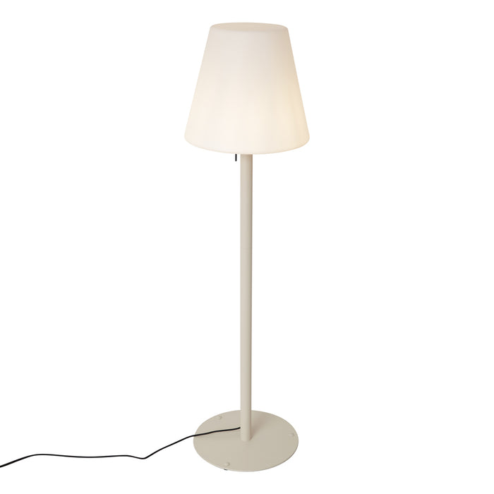 QAZQA Moderne buiten vloerlamp beige met witte kap IP44 - Big