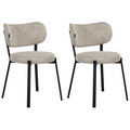 Beliani - BRONTE - Eetkamerstoel set van 2 - Beige - Polyester