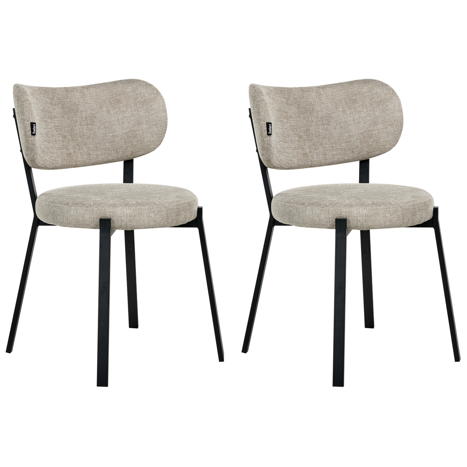 Beliani - BRONTE - Eetkamerstoel set van 2 - Beige - Polyester