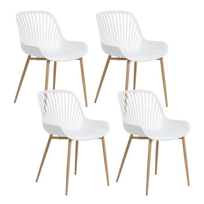 Beliani-KLEVE-Set van 4 eetkamerstoelen-Wit-Synthetisch materiaal