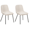 Beliani - LORIDA - Eetkamerstoel set van 2 - Beige - Stof