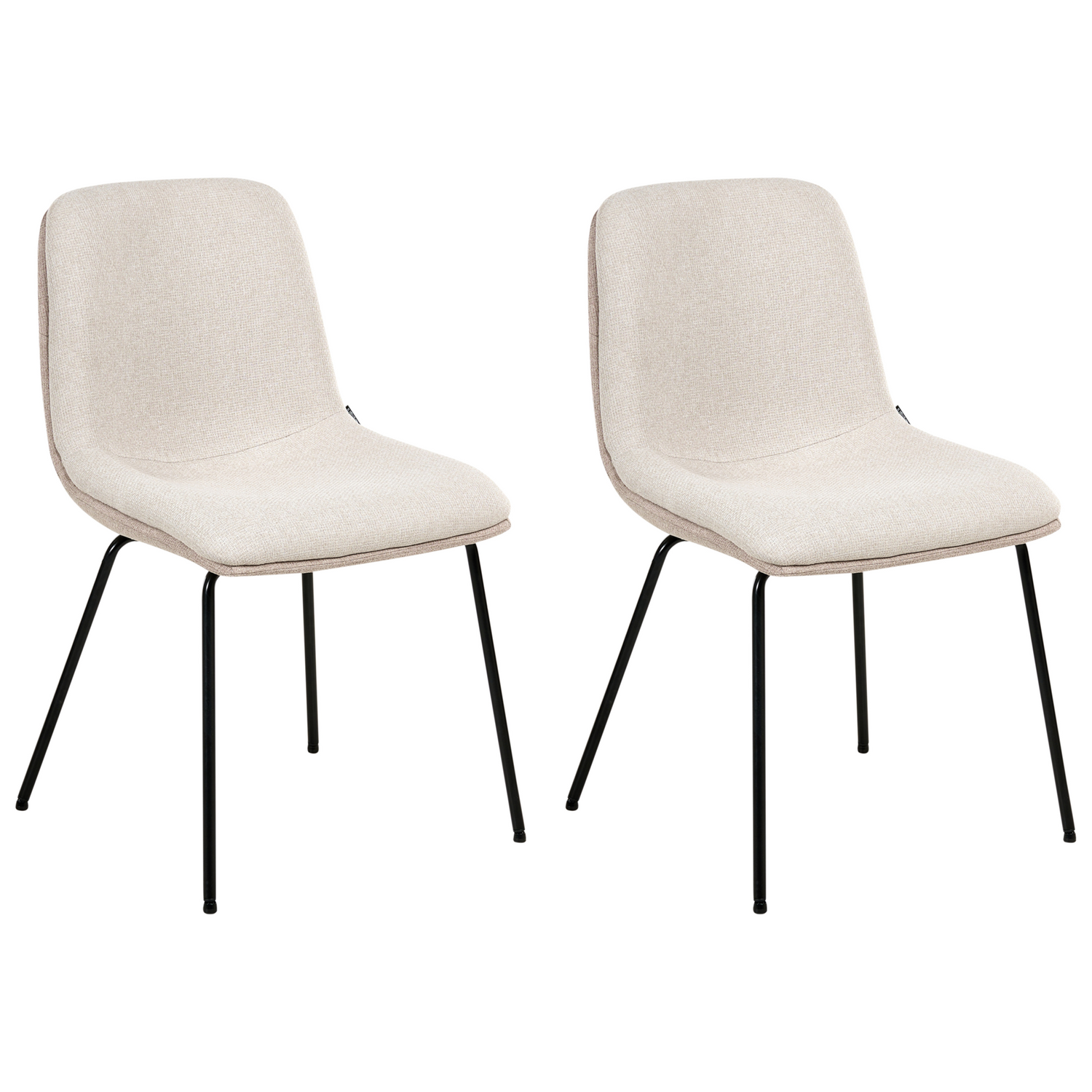 Beliani - LORIDA - Eetkamerstoel set van 2 - Beige - Stof