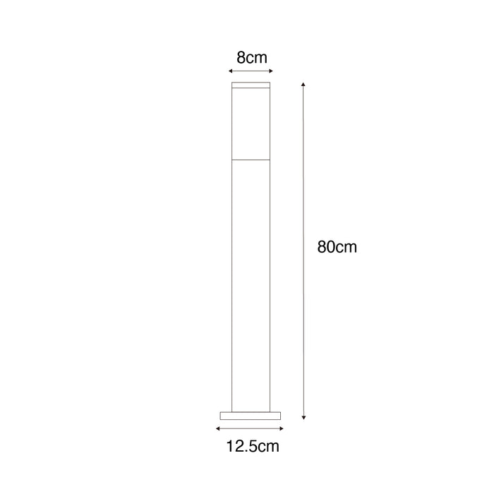 QAZQA Smart buitenlamp paal donkergrijs met smoke 80 cm incl. Wifi
