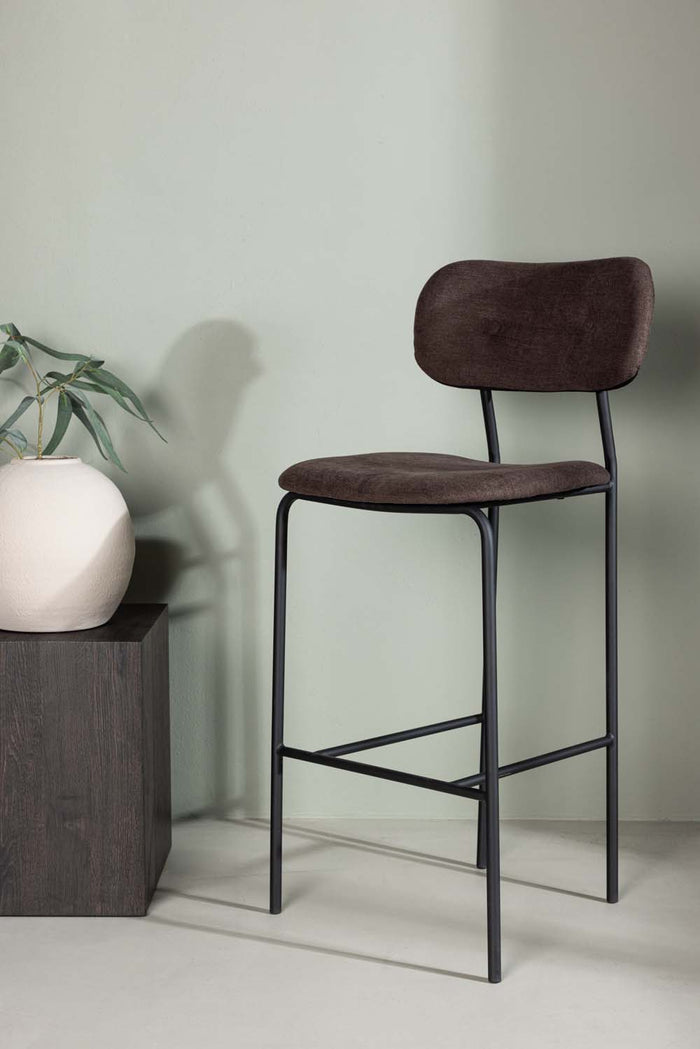 Hioshop Ralf barstoel bruin, zwart.
