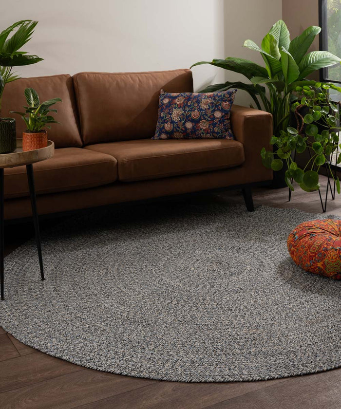 Boho&me Rond vloerkleed katoen - Joy blauw - 250 cm rond