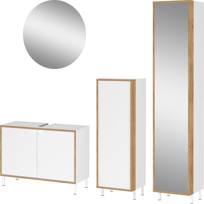 Germania Topeka Wit | Eiken Badmeubel Set Drie