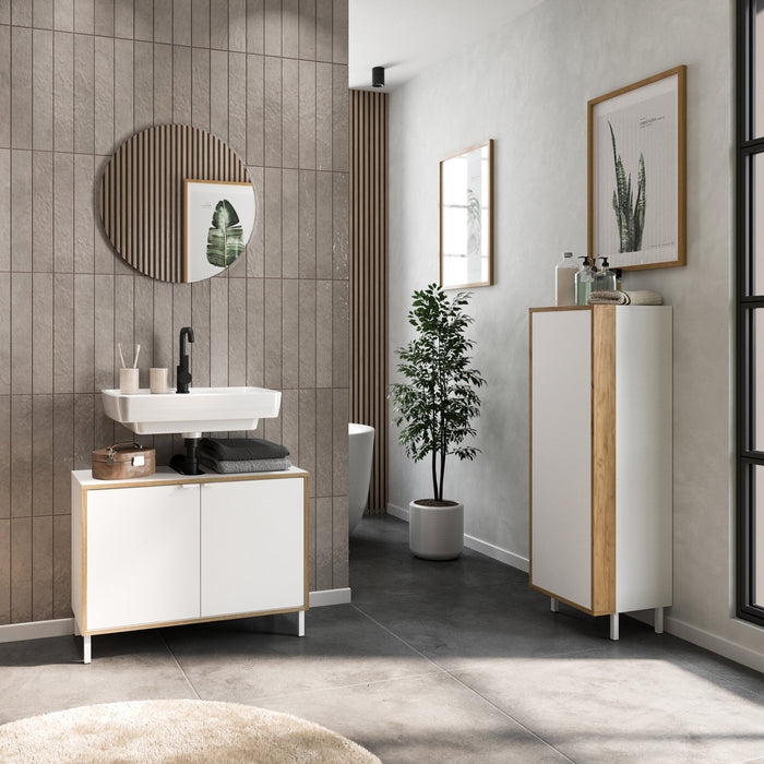 Germania Topeka Wit | Eiken Badmeubel Set Twee