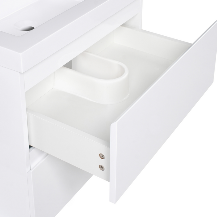 Beliani - CARDIEL - Wandgemonteerde wastafelkast - Wit - MDF