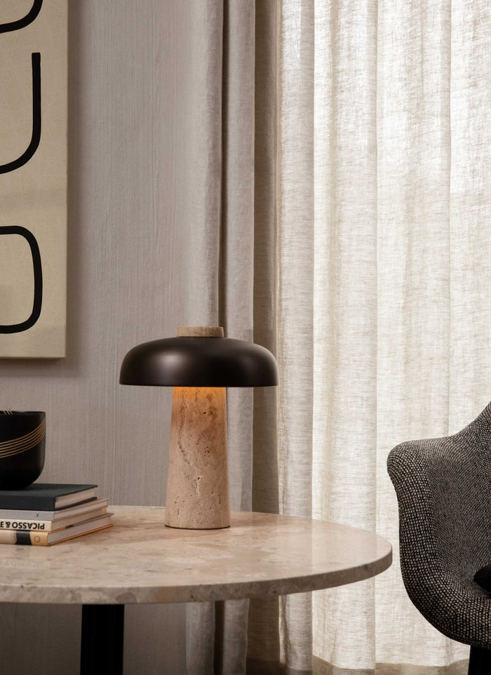 Audo Copenhagen Reverse tafellamp LED Carrara marmer|zwart