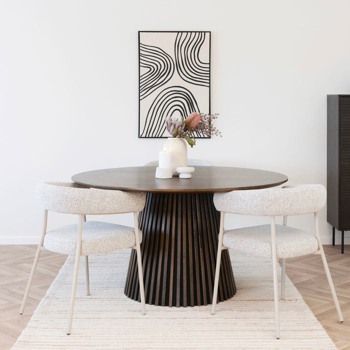 House Nordic Osaka Gerookt Eiken Eettafel Rond Ø140