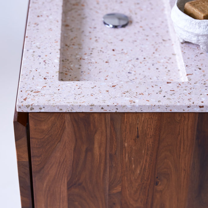 Tikamoon - Nova - Massief palissanderhouten en terrazzo premium badka…