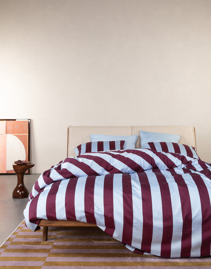 Essenza Minte Stripe Dekbedovertrek 240 x 220|220 cm - Mauve|Blue