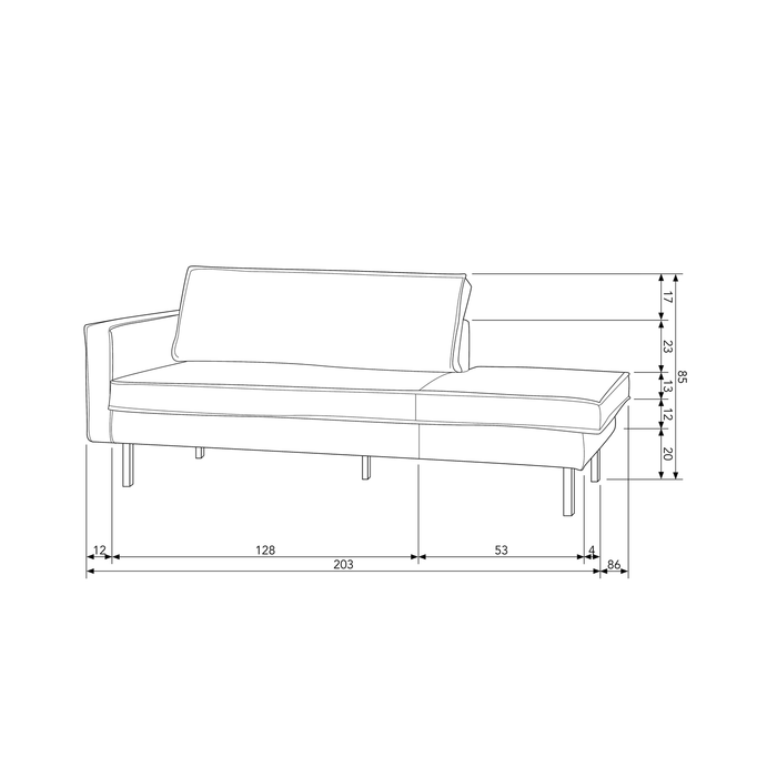 WOOOD Rodeo Daybed Links - Polyester - Pistache - 85x203x86