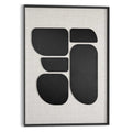 Reinders - Organic Blocks Linen Black - Schilderij 3D Art 50x70 cm - Zwart-Wit