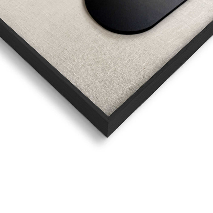 Reinders - Organic Blocks Linen Black - Schilderij 3D Art 50x70 cm - Zwart-Wit