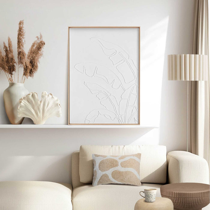 Reinders - Palm Leafs - Schilderij 3D Art 50x70 cm - Wit