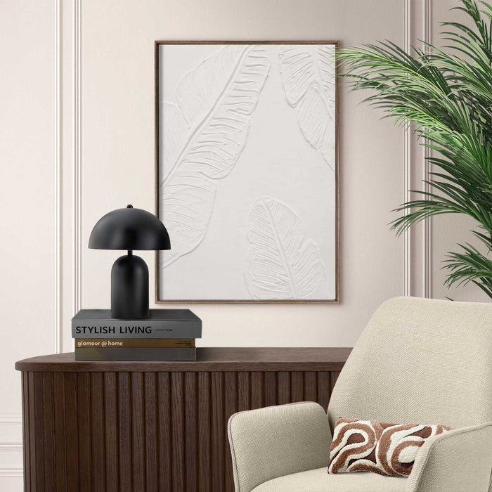 Reinders - Tropical Leafs - Schilderij met reliëf – walnootkleur 50x70 cm - Wit