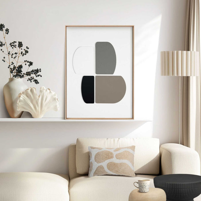 Reinders - Sculpted Silence - Schilderij 3D Art 50x70 cm - Beige