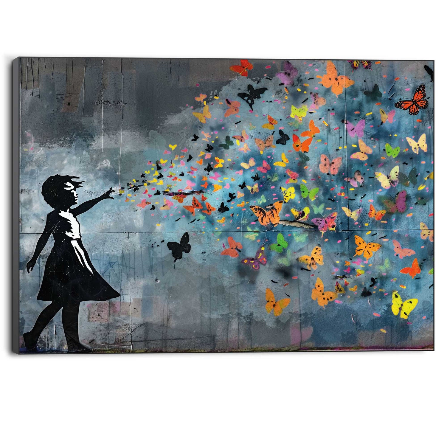 Reinders - Balloon Girl Dark - Schilderij 140x100 cm - Bont