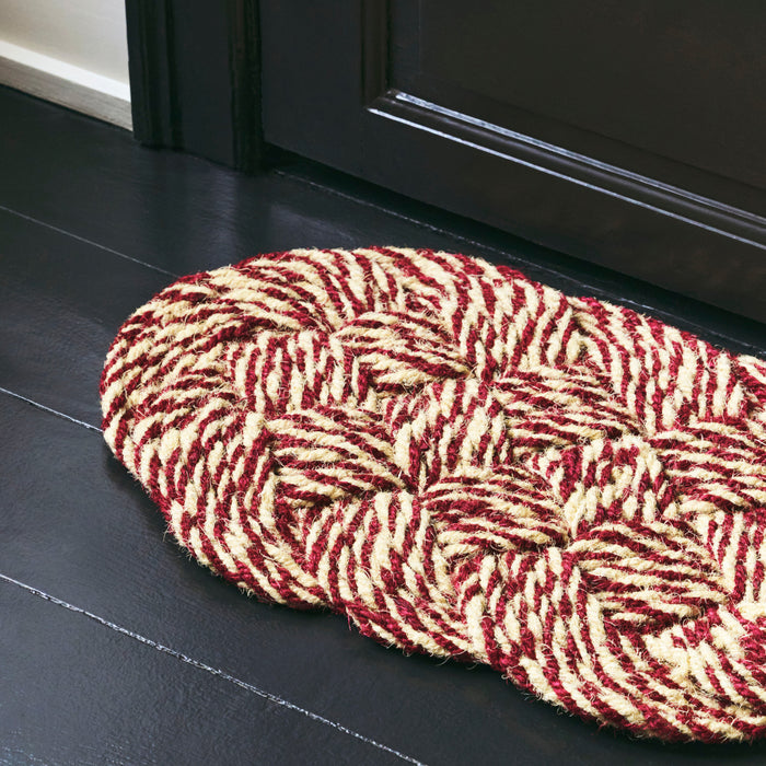 HAY Coco Swirl Deurmat - Bordeaux / Off-White