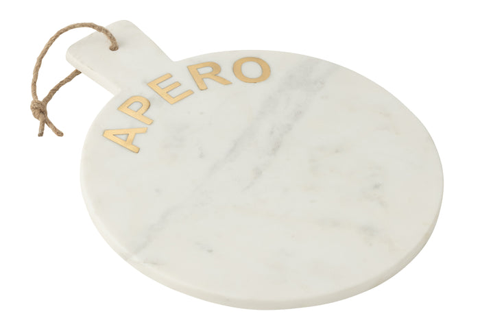 J-Line snijplank Rond Apero Marmer - steen - wit