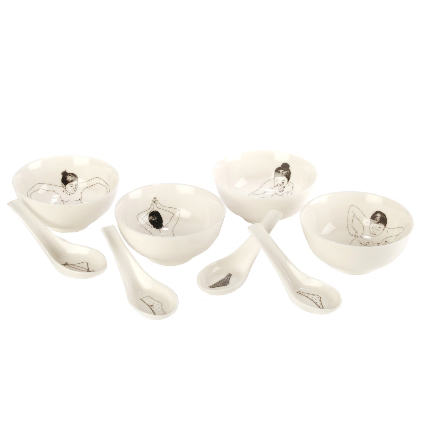 POLSPOTTEN Undressed Kom ¯ 11,5 cm Set van 4