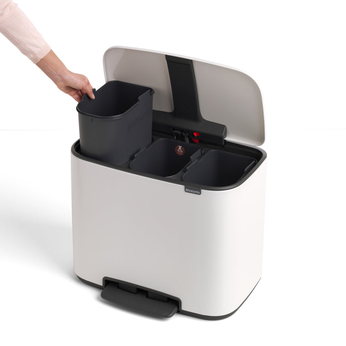 Brabantia Bo Pedaalemmer 3 x 11 L  - Wit
