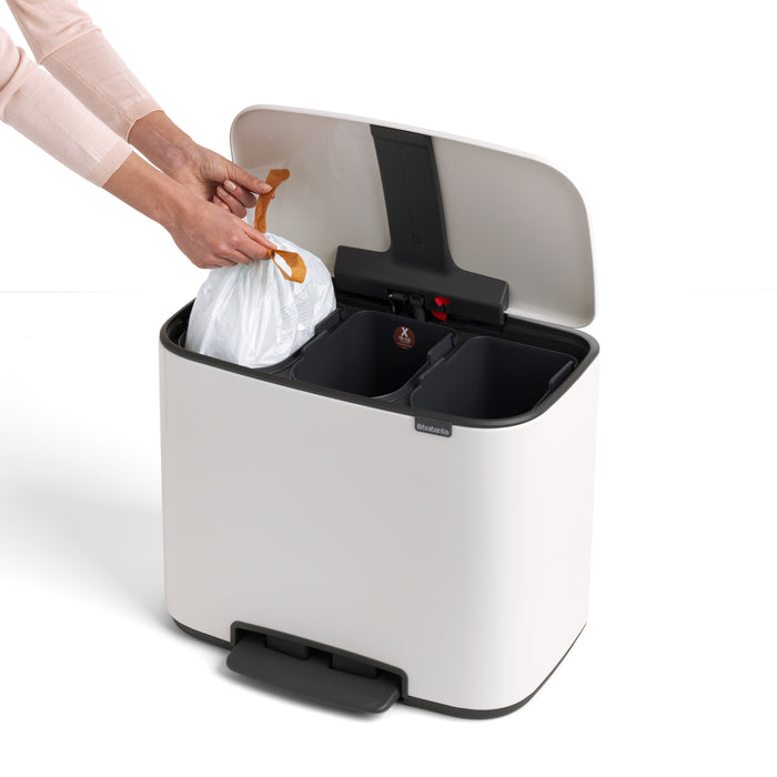 Brabantia Bo Pedaalemmer 3 x 11 L  - Wit