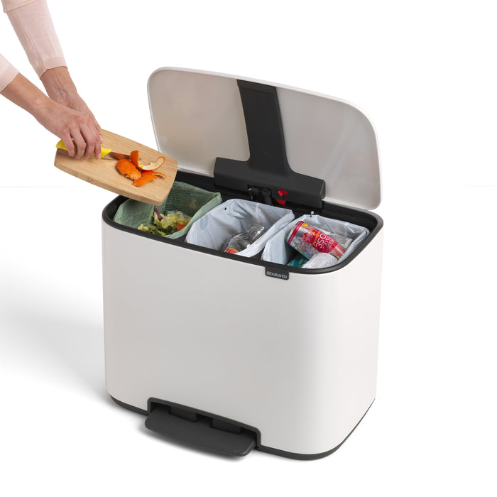 Brabantia Bo Pedaalemmer 3 x 11 L  - Wit