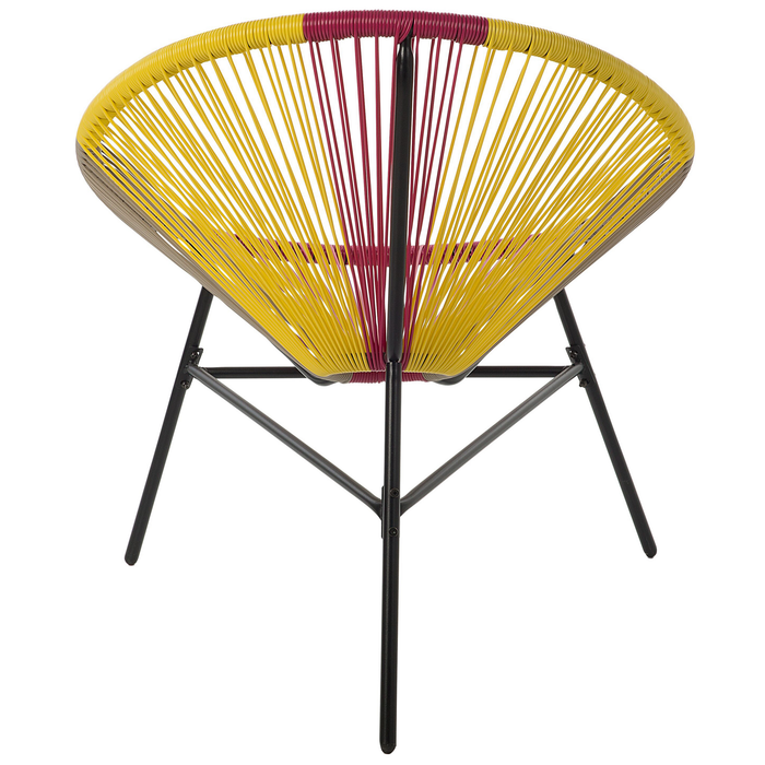 Beliani - ACAPULCO - Tuinstoel set van 2 - Roze|Geel|Beige - PE rotan