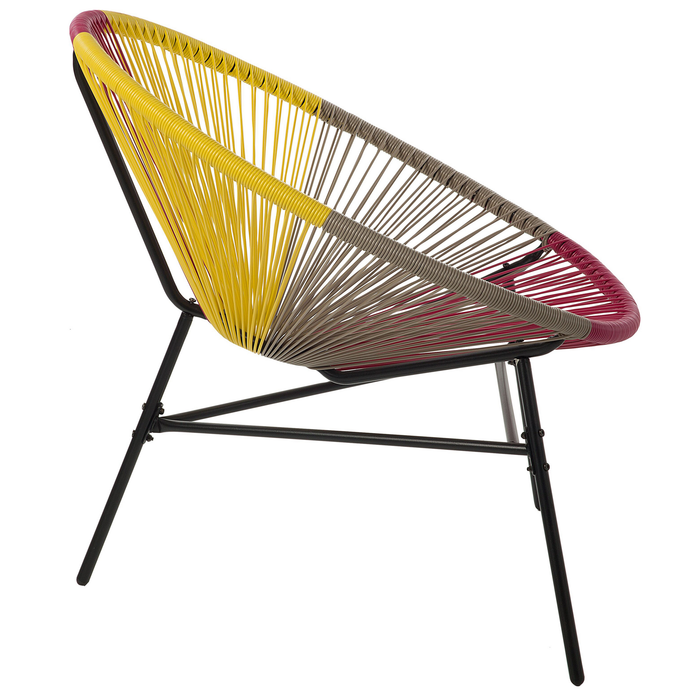Beliani - ACAPULCO - Tuinstoel set van 2 - Roze|Geel|Beige - PE rotan