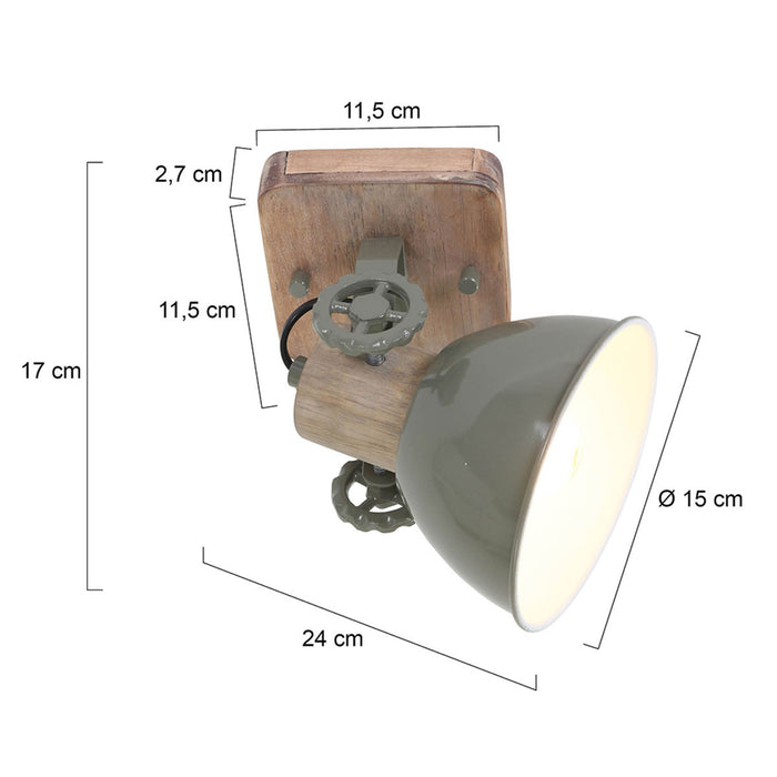 Mexlite Plafondlamp Gearwood 7968G Groen