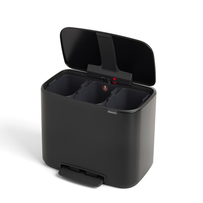 Brabantia Bo Pedaalemmer 3 x 11 L - Zwart
