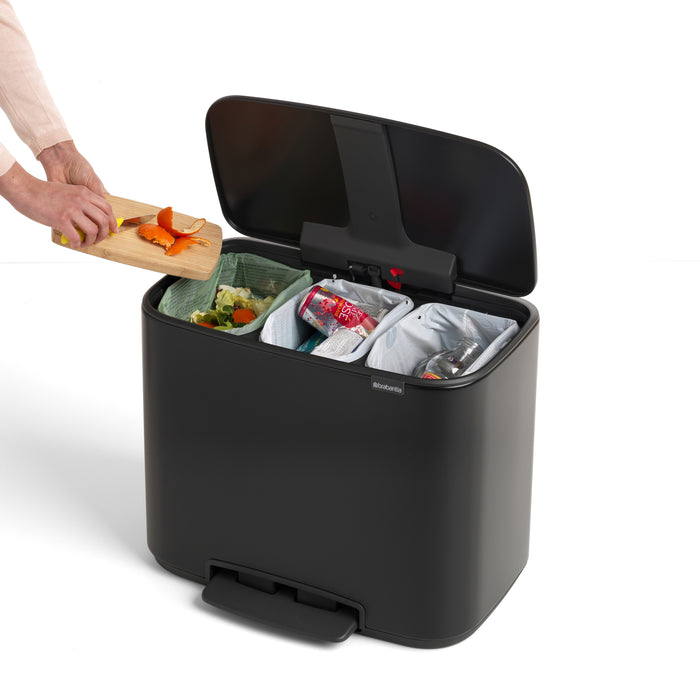 Brabantia Bo Pedaalemmer 3 x 11 L - Zwart