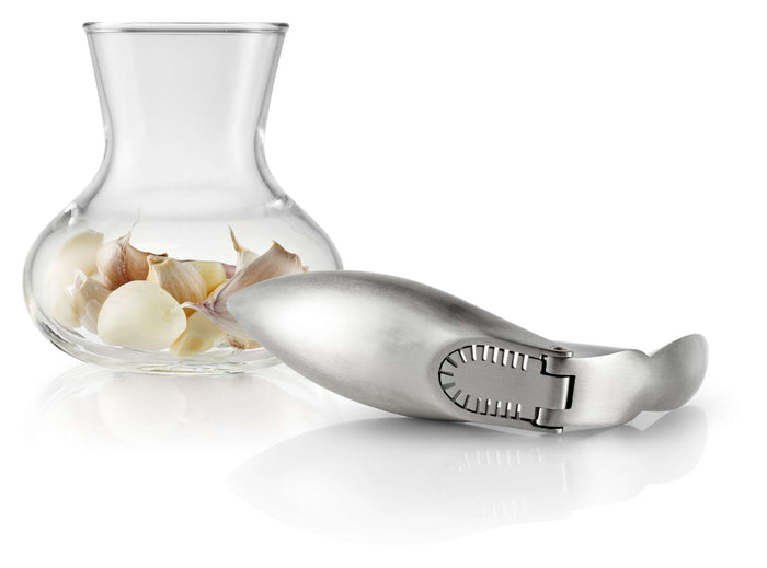 Knoflookpers met Houder, Glas, RVS - Eva Solo