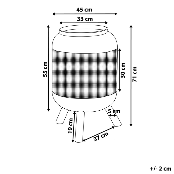 Beliani - VEER - Vuurkorf - Zwart - Staal