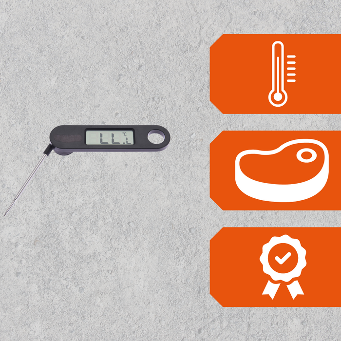 Orange85 Vleesthermometer Digitaal Ophangbaar Zwart 17 x 3 cm Metaa...