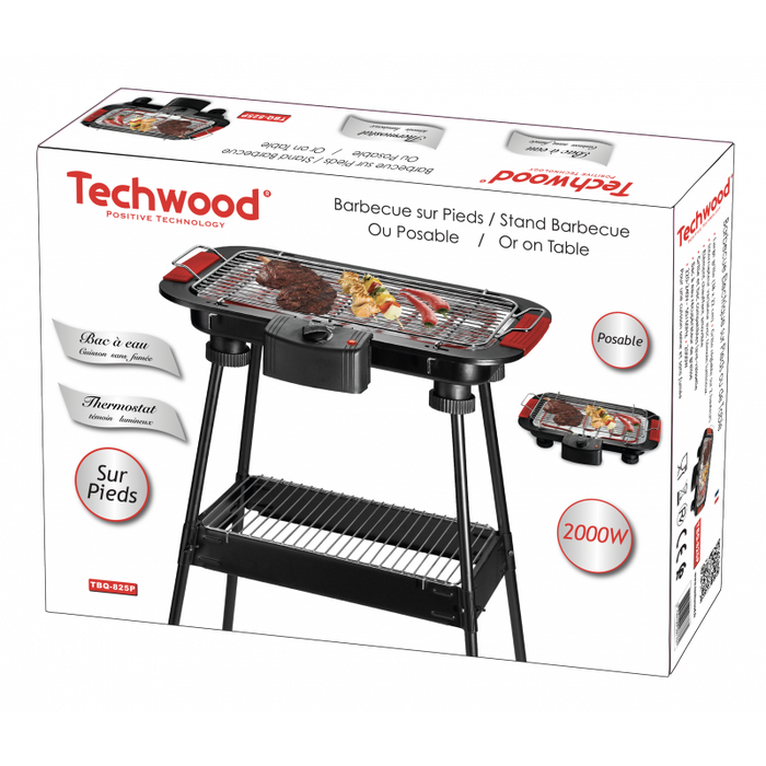Techwood Elektrische Barbecue Op Statief - Tafelbarbecue 2-in-1