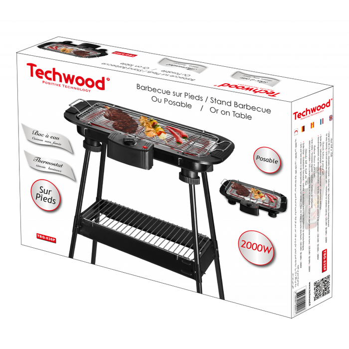 Techwood Elektrische Barbecue Op Statief - Tafelbarbecue 2-in-1