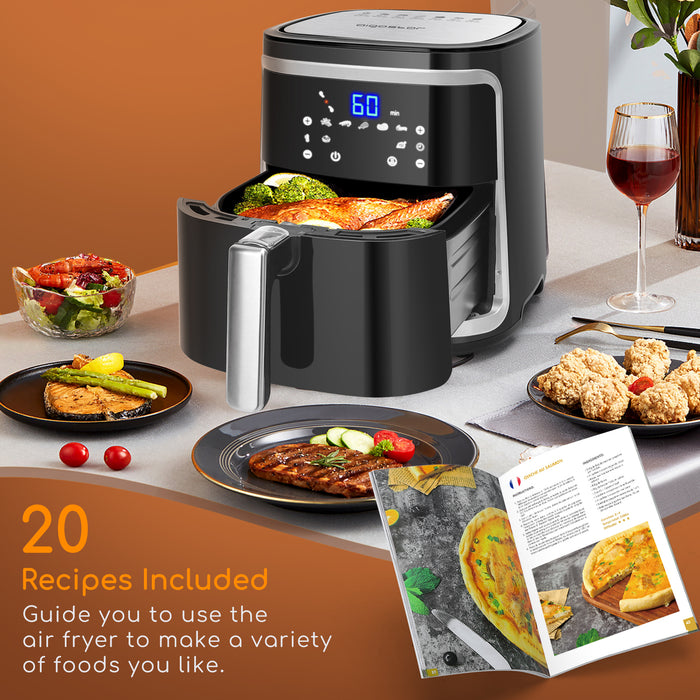 Aigostar Digitaal Airfryer-7L Hetelucht Friteuse-Receptenboek