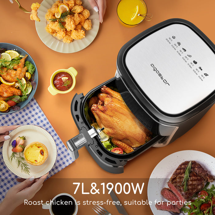 Aigostar Digitaal Airfryer-7L Hetelucht Friteuse-Receptenboek