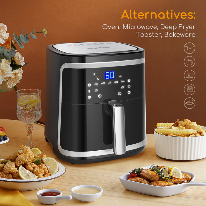 Aigostar Digitaal Airfryer-7L Hetelucht Friteuse-Receptenboek