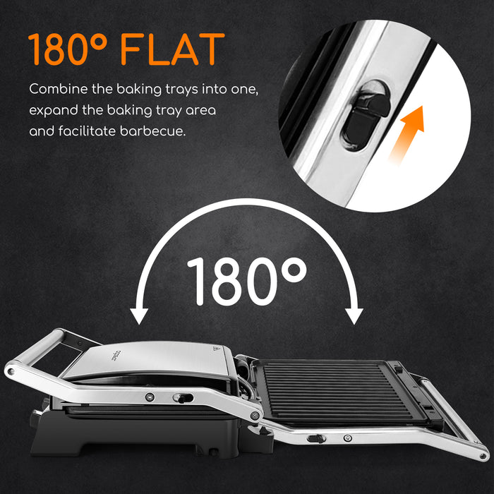 Aigostar-Contactgrill groot met uitneembare platen Panini Grill 2000W