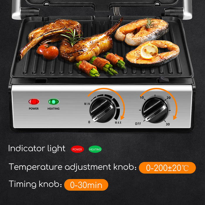 Aigostar-Contactgrill groot met uitneembare platen Panini Grill 2000W
