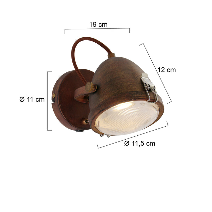 Steinhauer - Paco - wandlamp 1 lichts spot - bruin