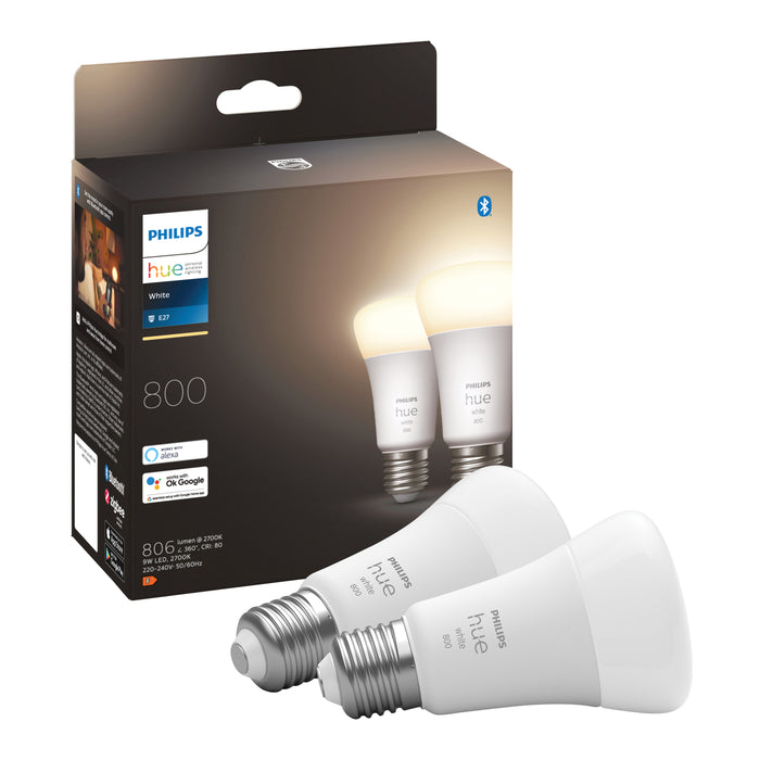 Philips Hue White Lichtbron - E27 - 2-pack
