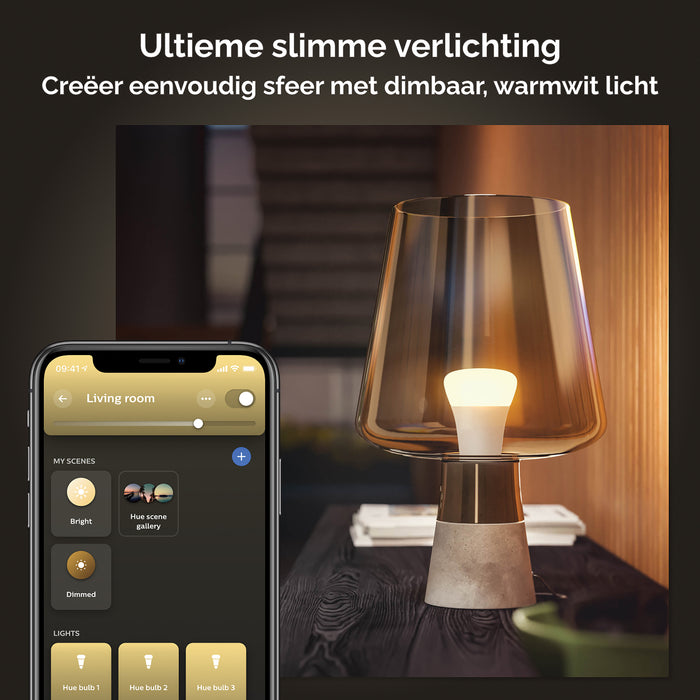 Philips Hue White Lichtbron - E27 - 2-pack