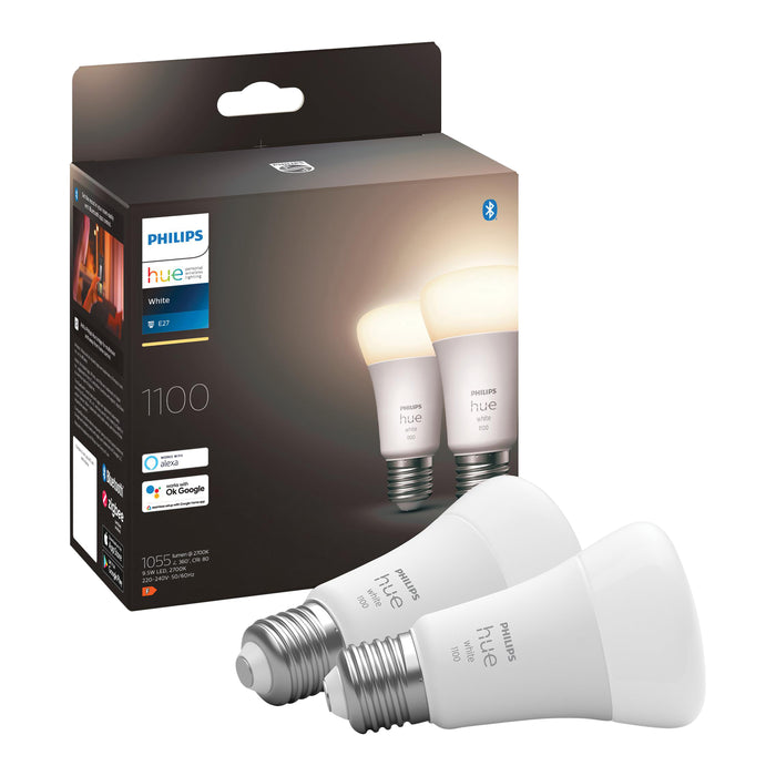 Philips Hue White Lichtbron - E27 - 2-pack