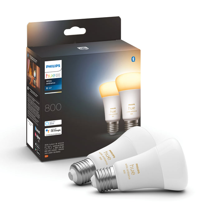 Philips Hue White Lichtbron - E27 - 2-pack